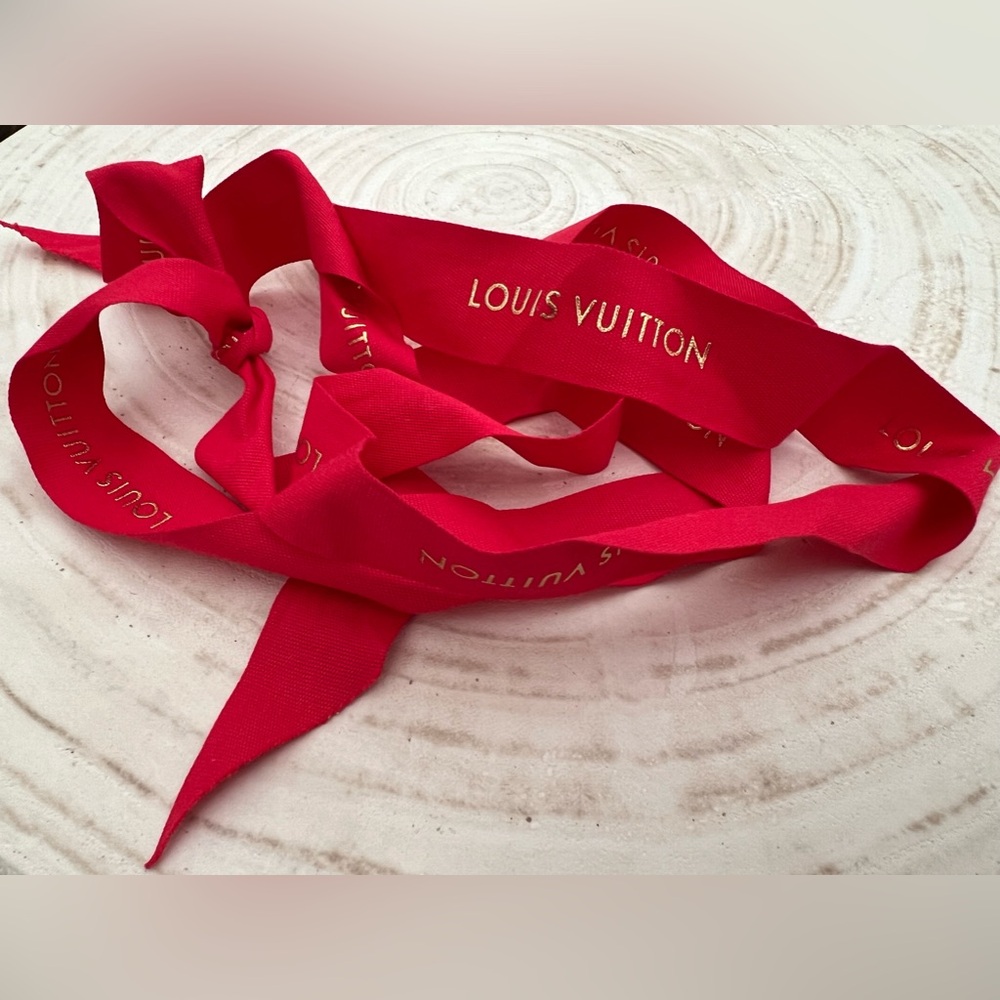Authentic Louis Vuitton Ribbon - Red with Gold Lettering - 59 inches - Picture 1 of 1